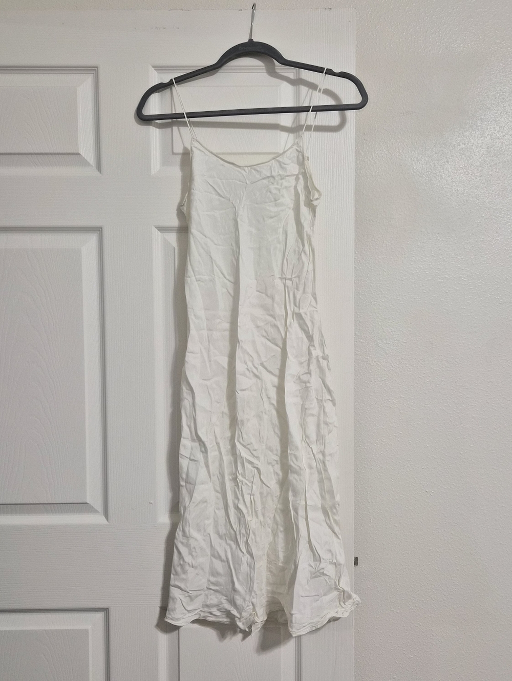 Helmut Lang Off White Spaghetti Strap Slip Dress